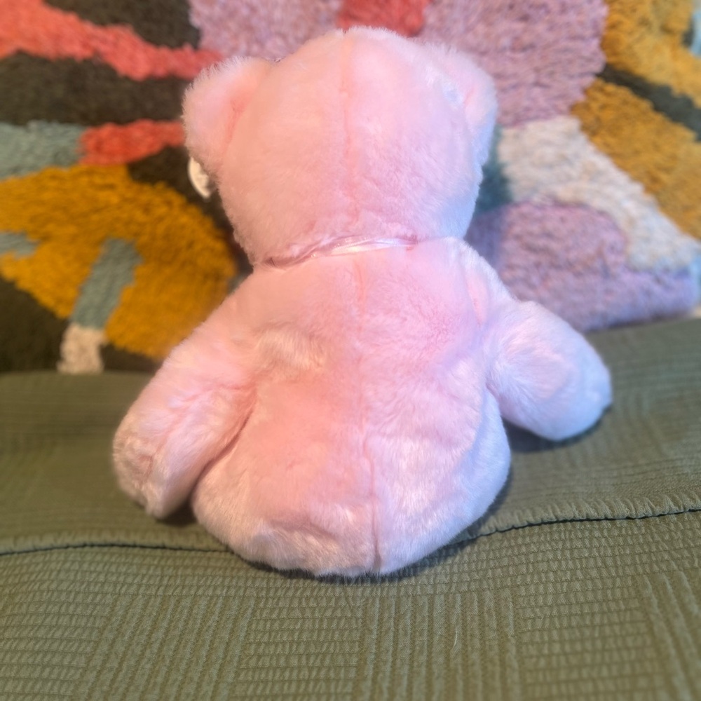 Vintage 2001 Rosette Teddy Bear Light Pink Classic Collectible TY 13” - Picture 3 of 8